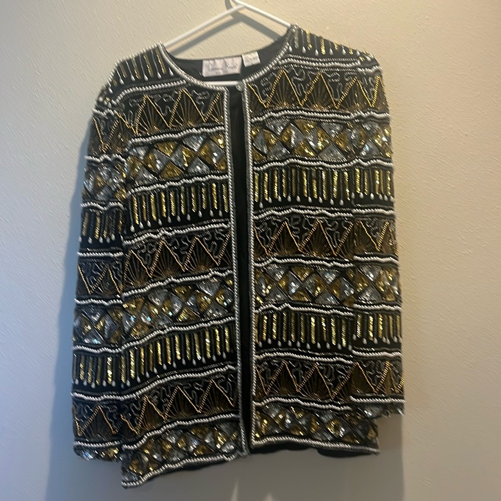 Beautiful sequin, beads and pearl evening glitzy jacket